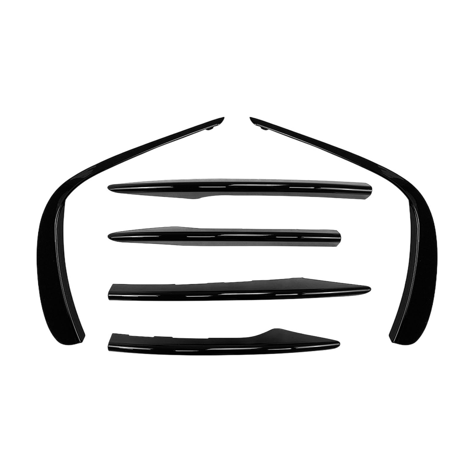 LAINGJINGMEI Kompatibel for Mercedes Benz E-Klasse W213 E260 E300 2021–2023, Schwarze Frontstoßstange, Lüftungsschlitzleiste, Nebelscheinwerfer, Spoiler, Ansaugrahmen, Splitter, Braue(Glossy Black) von LAINGJINGMEI