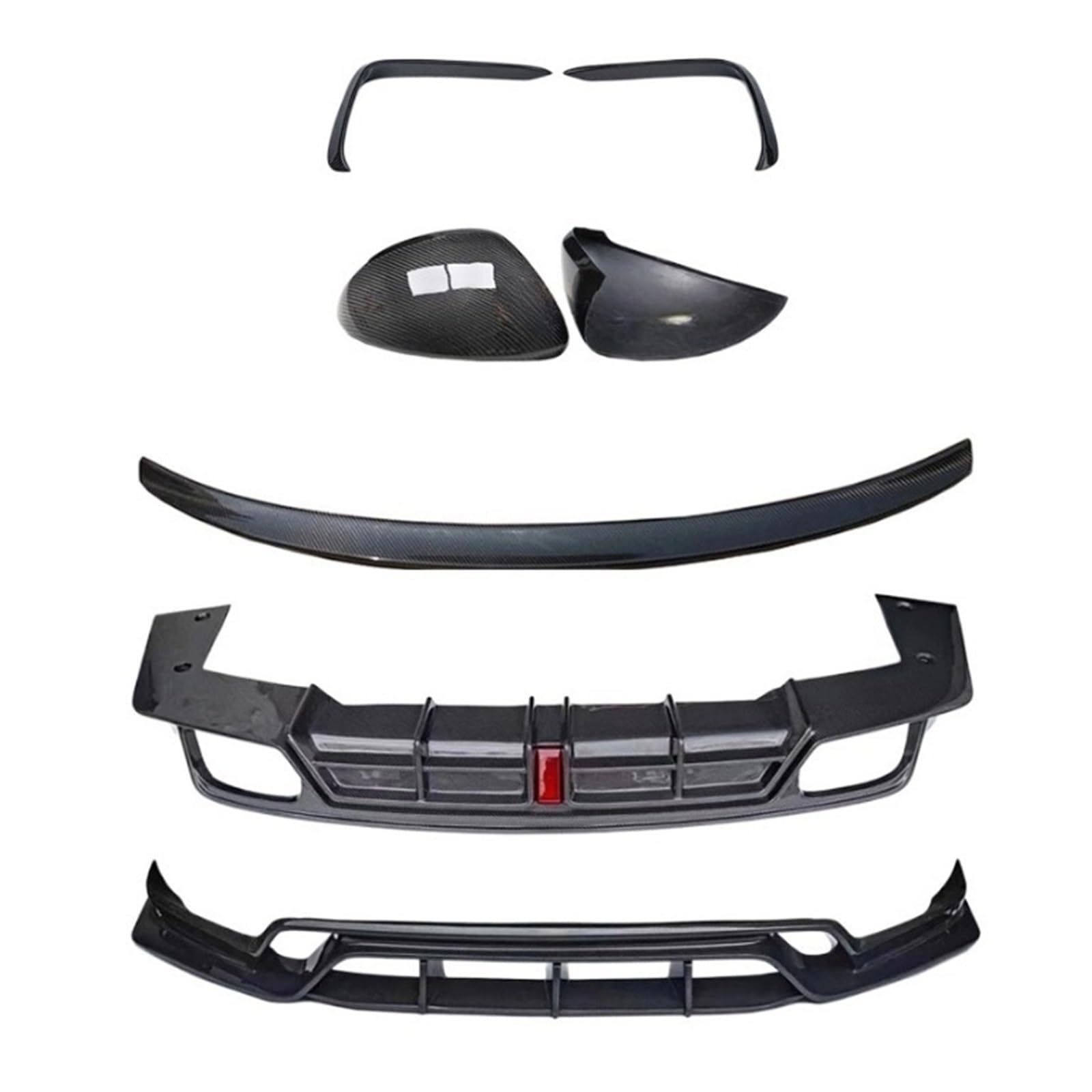 LAINGJINGMEI Kompatibel for Porsche Cayenne Coupe Plus 2016-2019 Carbon Front Lip Diffusor Körper Kit(True Carbon fiber-01) von LAINGJINGMEI