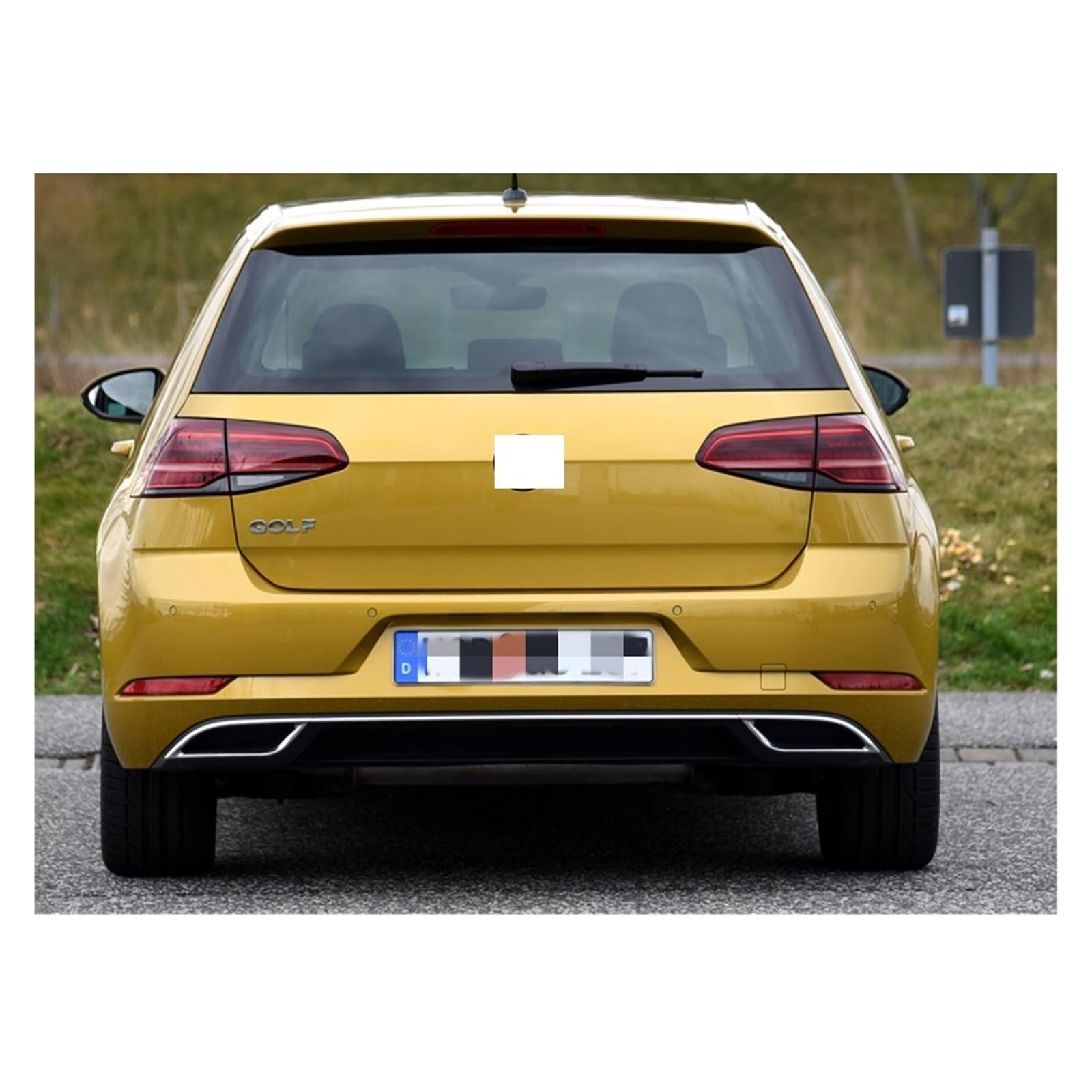 LAINGJINGMEI Kompatibel for VW Golf 7 7.5 4 Flossen Heckstoßstangendiffusor Splitter Spoilerlippe MK7 MK7.5 Standard 1.4TSI 1.5TSI 2.0TDI 2012-2019(MK7.5 Stantard) von LAINGJINGMEI