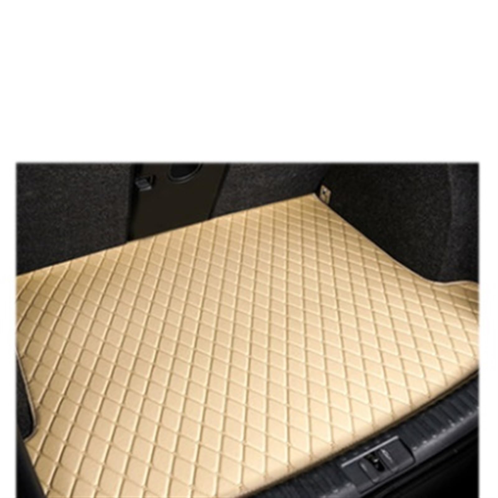 LAINGJINGMEI Leder-Kofferraummatte, kompatibel mit Aveo Sonic Holden Barina 2014 2015 2017 2019 2020, Kofferraum-Kofferraummatte, Liner-Pad, Cargo-Liner(Beige) von LAINGJINGMEI