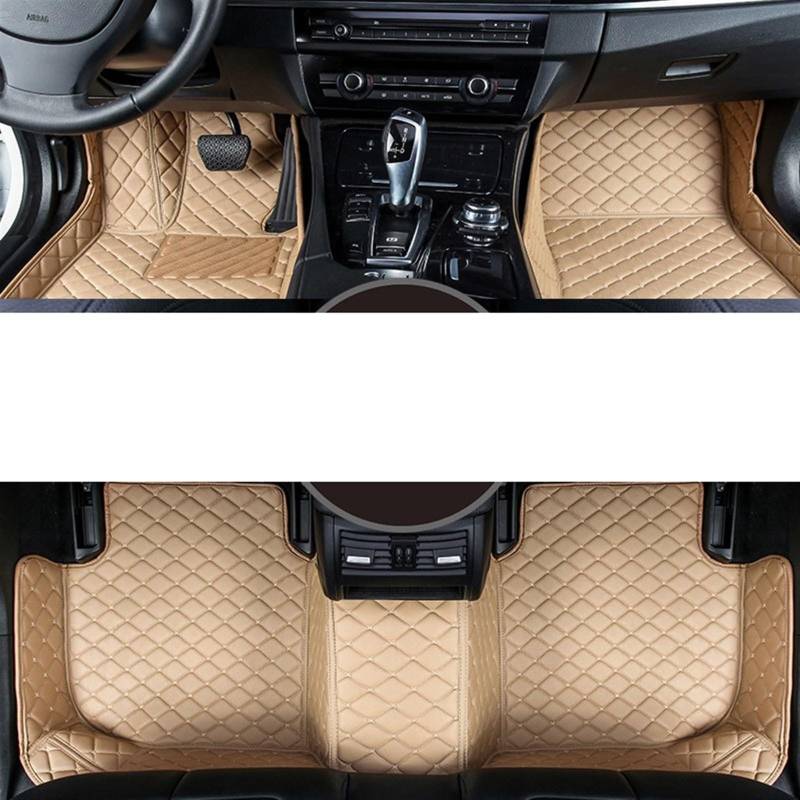 LAINGJINGMEI Maßgeschneiderte Auto-Fußmatten kompatibel for Hummer H2 H3 Fuß Coche Zubehör Teppiche(Beige) von LAINGJINGMEI