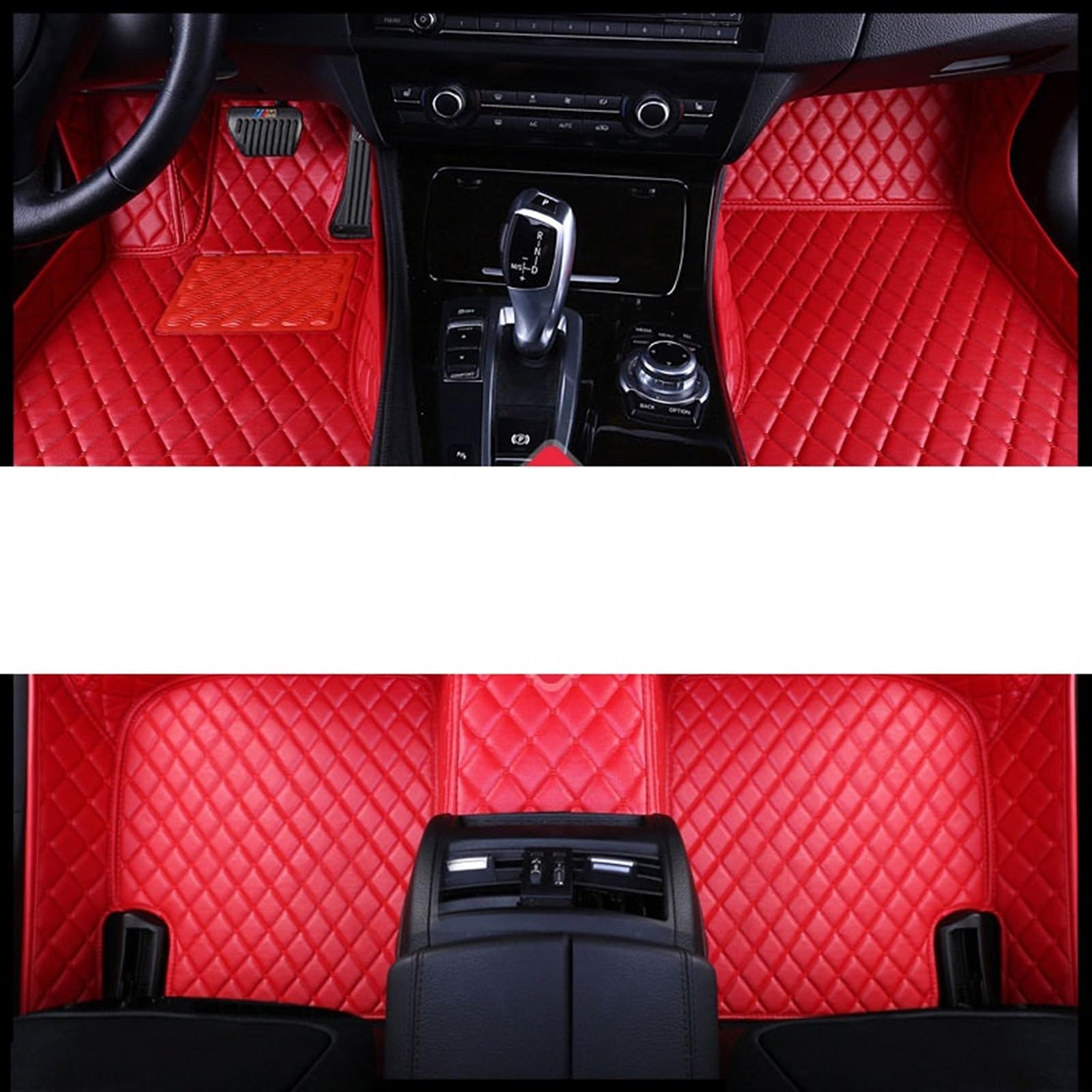 LAINGJINGMEI Maßgeschneiderte Auto-Fußmatten kompatibel for Hummer H2 H3 Fuß Coche Zubehör Teppiche(Red) von LAINGJINGMEI