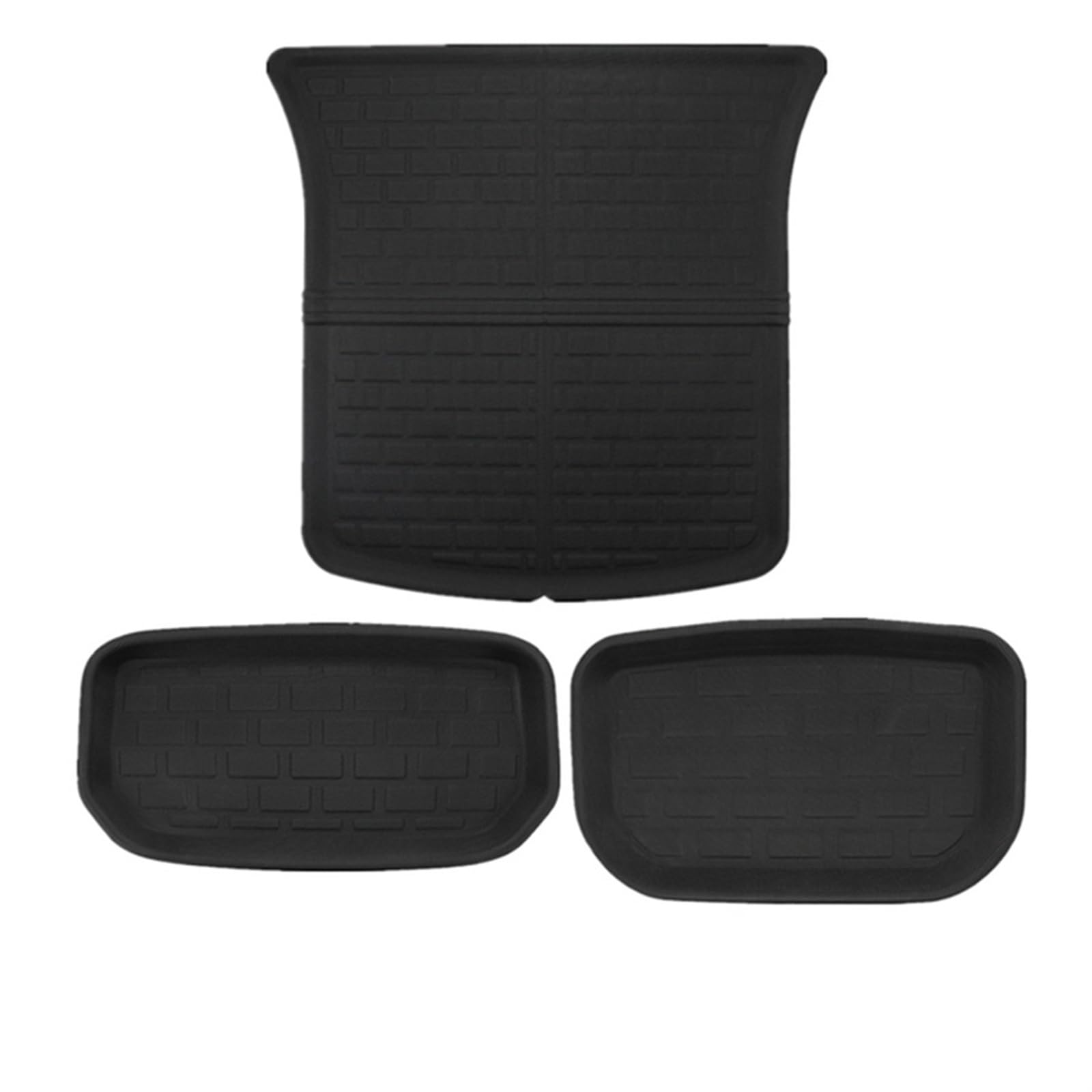 LAINGJINGMEI RHD LHD Auto-3D-Fußmatten, kompatibel for Tesla Model Y Modell 3 2023–2021, Kofferraummatten, wasserdicht, Allwetter, langlebig, XPE-Bodenmatten(MY RHD Trunk Mats) von LAINGJINGMEI