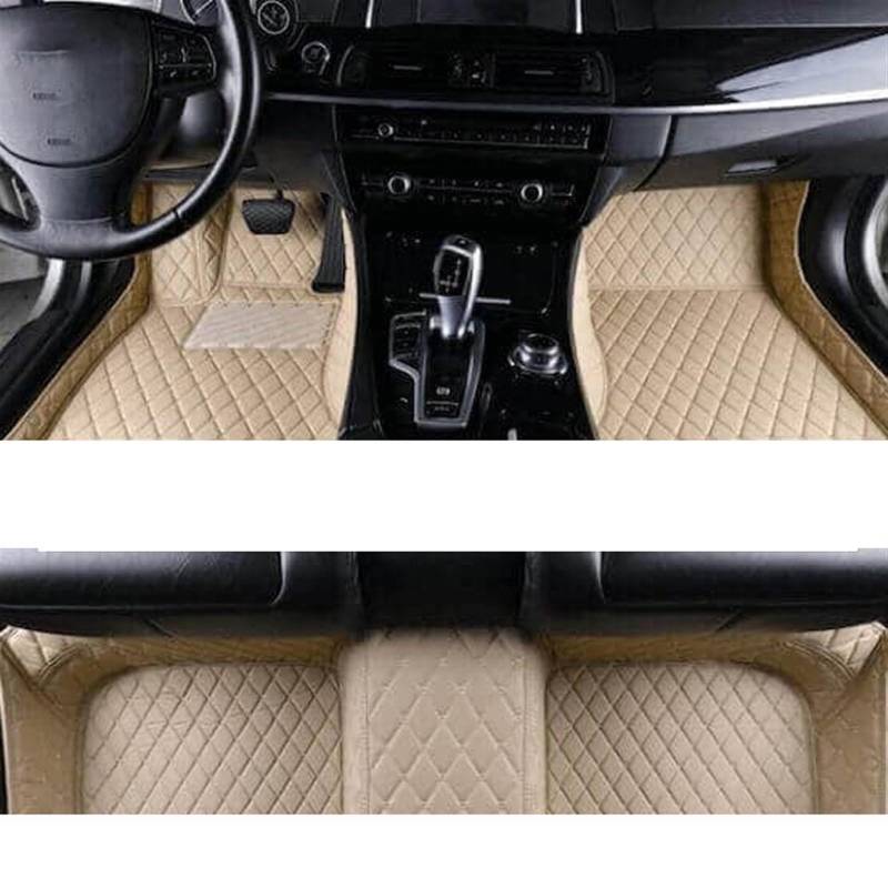 LAINGJINGMEI Teppiche kompatibel for Toyota Land Cruiser 2020 2019 2018 2017 Auto-Fußmatten Styling individuelle Innenausstattung Leder wasserdichte Teppiche(LHD BEIGE) von LAINGJINGMEI