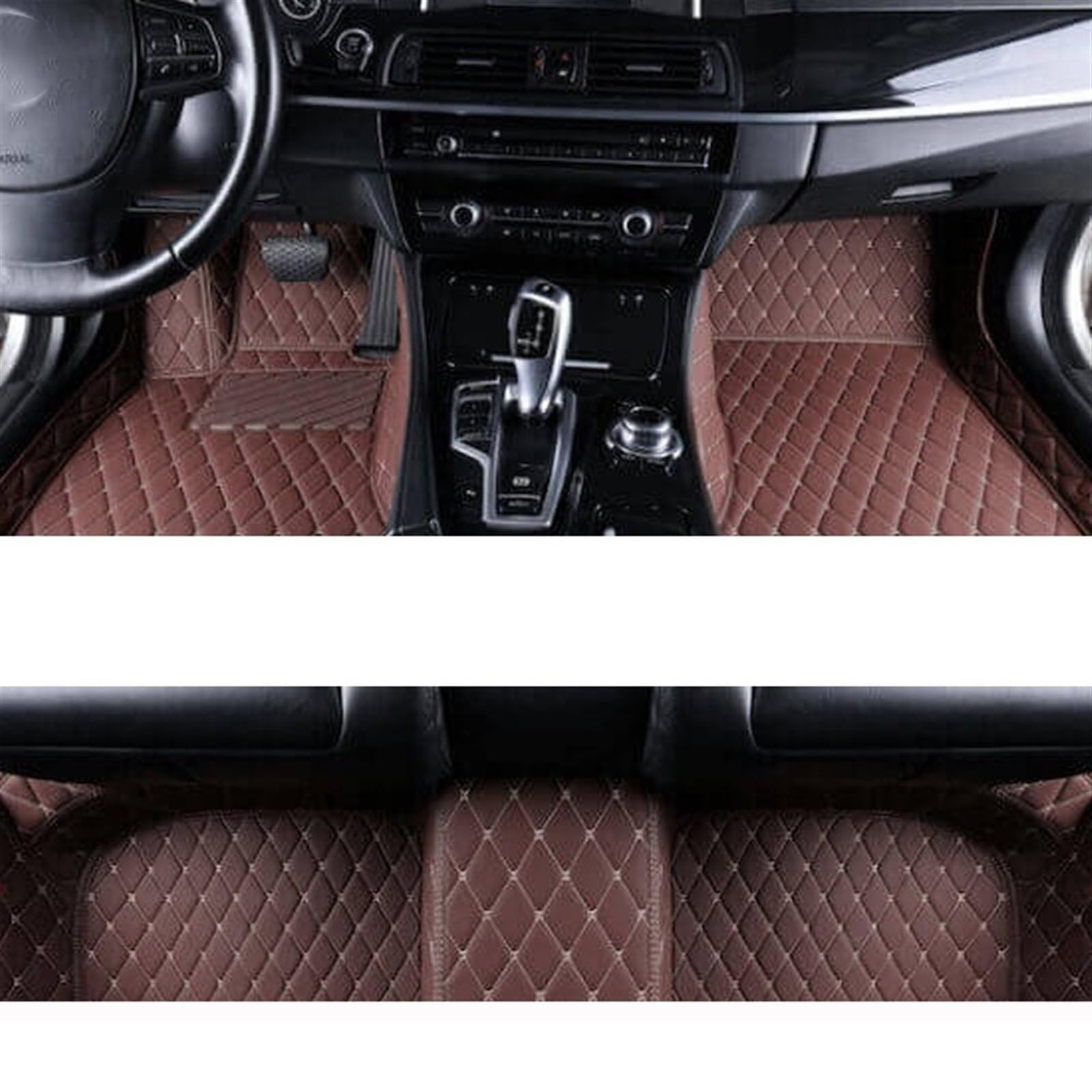 LAINGJINGMEI Teppiche kompatibel for Toyota Land Cruiser 2020 2019 2018 2017 Auto-Fußmatten Styling individuelle Innenausstattung Leder wasserdichte Teppiche(LHD BROWN) von LAINGJINGMEI