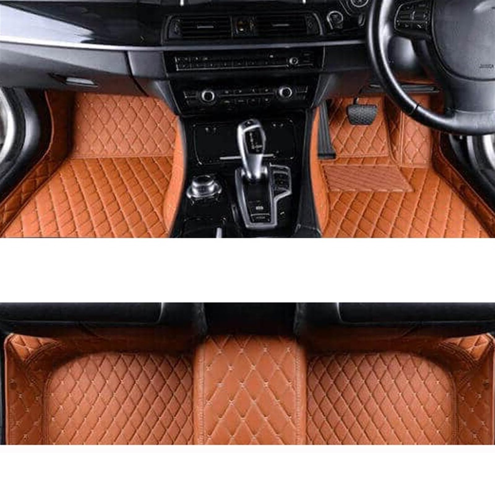 LAINGJINGMEI Teppiche kompatibel for Toyota Land Cruiser 2020 2019 2018 2017 Auto-Fußmatten Styling individuelle Innenausstattung Leder wasserdichte Teppiche(LHD BROWN-01) von LAINGJINGMEI