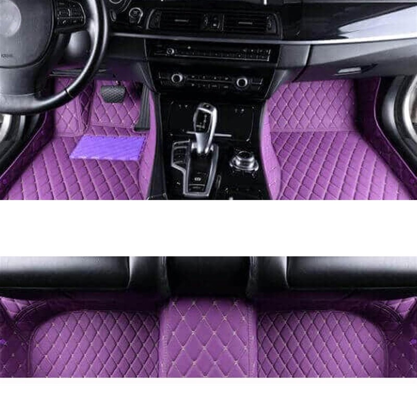 LAINGJINGMEI Teppiche kompatibel for Toyota Land Cruiser 2020 2019 2018 2017 Auto-Fußmatten Styling individuelle Innenausstattung Leder wasserdichte Teppiche(LHD PURPLE) von LAINGJINGMEI