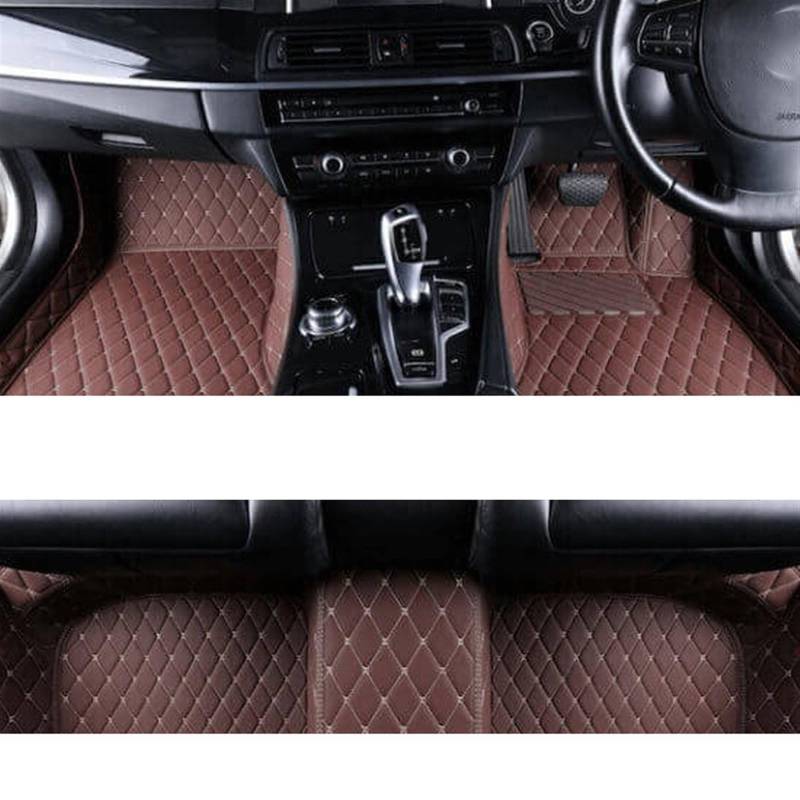 LAINGJINGMEI Teppiche kompatibel for Toyota Land Cruiser 2020 2019 2018 2017 Auto-Fußmatten Styling individuelle Innenausstattung Leder wasserdichte Teppiche(RHD BROWN) von LAINGJINGMEI