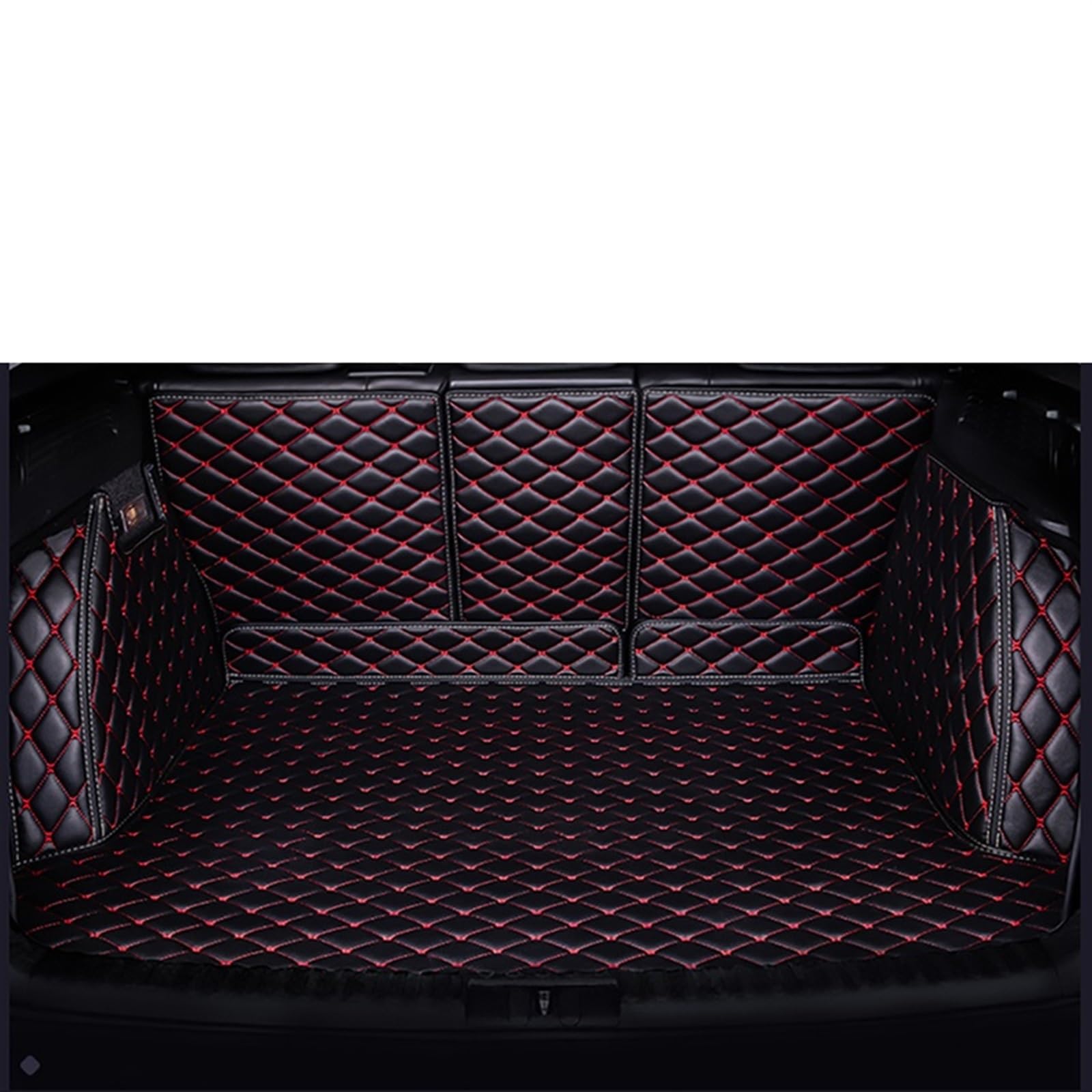 LAINGJINGMEI Vollständige Abdeckung, maßgeschneiderte Kofferraummatte, kompatibel for Suzuki alle Modelle Vitara Jimny Swift SX4 2007 2010 2011 Autozubehör(Black red) von LAINGJINGMEI