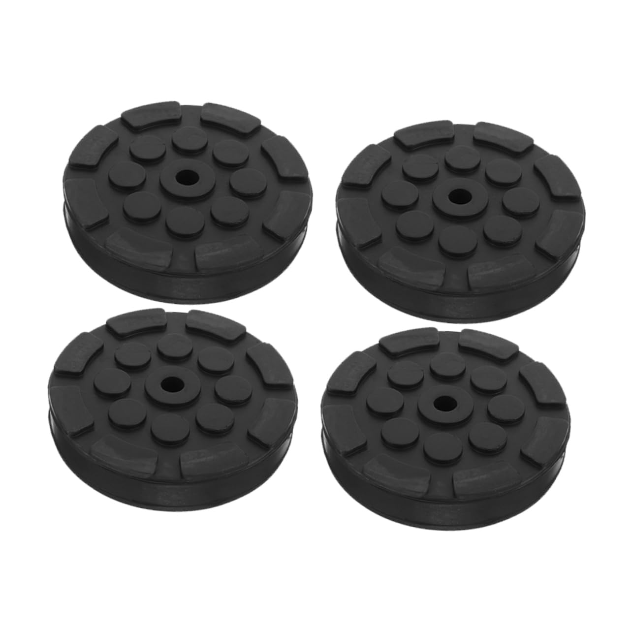 LALADEFIEE 4 Stück Gummimatte Kfz-Wagenheberständer Buchsenblock Bodenheberscheibe Bodenheber Schabracke Jack-Pad Adapter autozubehör Pinch Weld Jack Pad Hebebühne für Bodenheber Black von LALADEFIEE