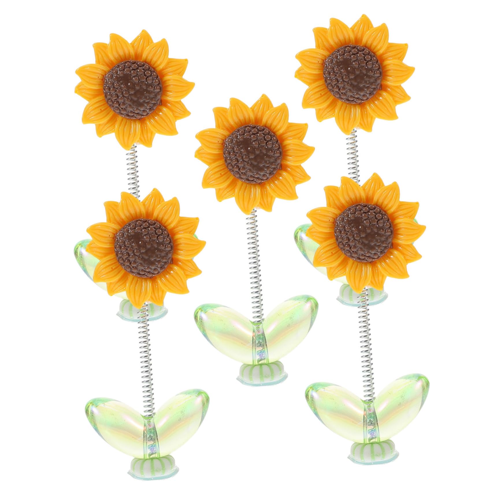 LALADEFIEE 5 Stück Auto Schüttelkopf Ornamente Sonnenblumen Autozubehör Sonnenblumen Wackelkopf Zubehör Für Autodekorationen Desktop Dekor Armaturenbrett Dekorationen Heimdekoration von LALADEFIEE