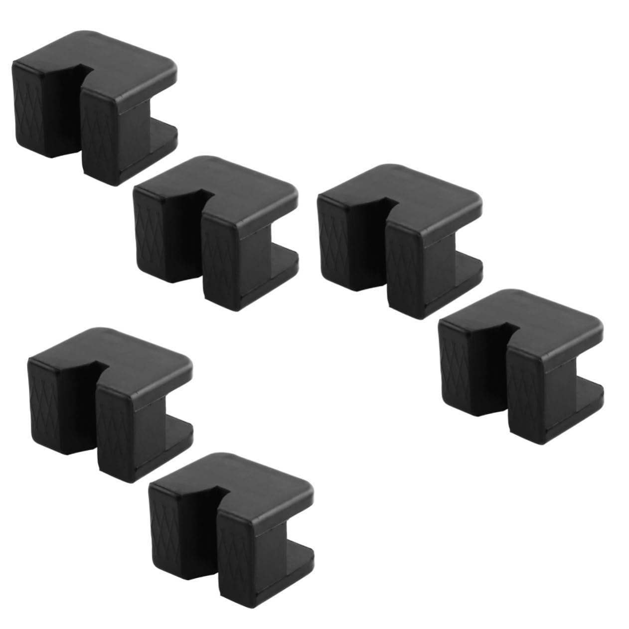 LALADEFIEE 6 STK Gummiabdeckung Für Wagenheber Wagenheberschienenrahmen Quetschschweißbuchsen-pad-Adapter Klinkenpad-Adapter Adaptador Bodenheber Universeller Adapter 2-säulen-hebebühne Black von LALADEFIEE