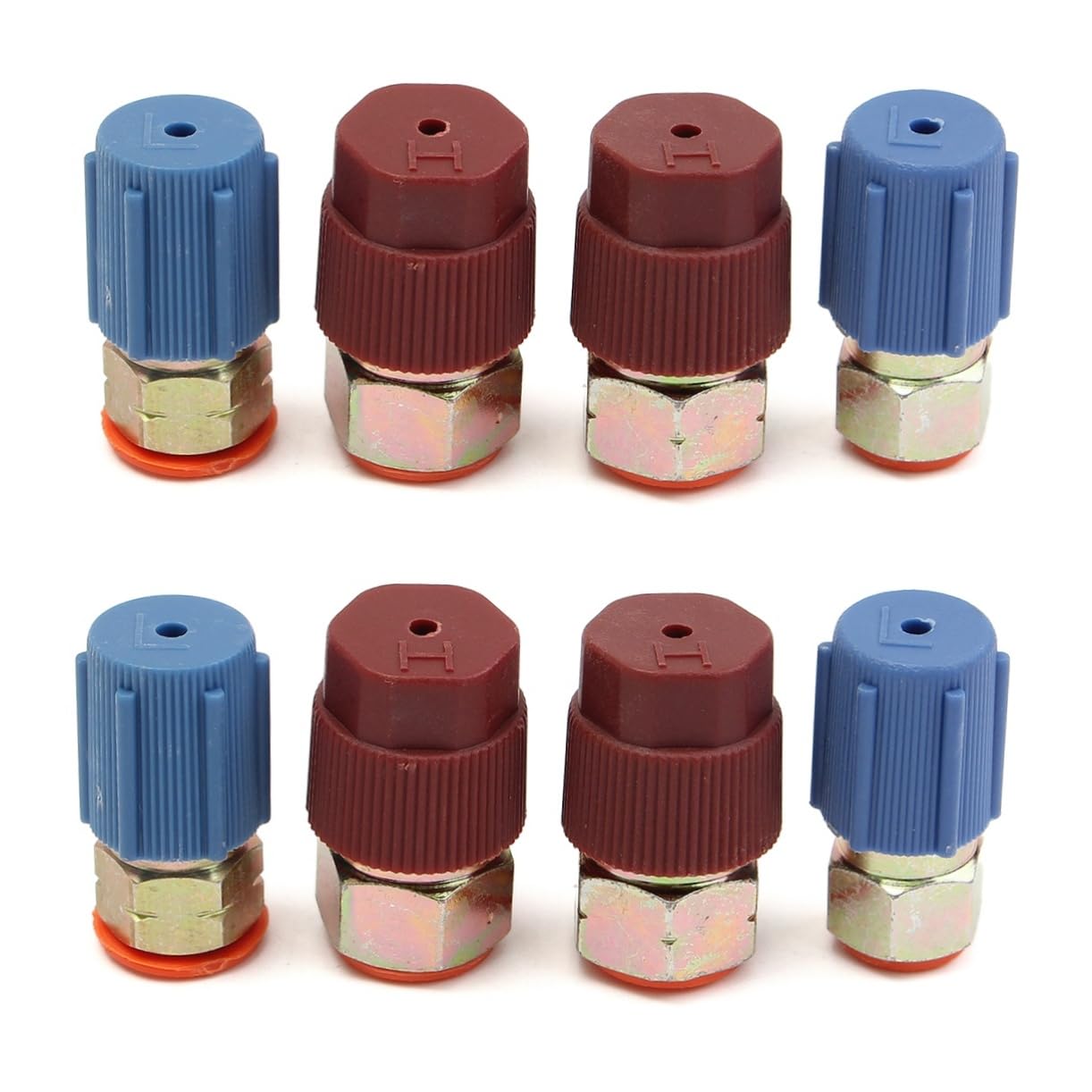 LALADEFIEE 8-Teiliges Set ac nachrüstsatz Auto Klimaanlage Adapter R zu Ra Adapter Schnellkupplung Adapter Umbauadapter nachrüsten Schnellkupplungsventil r12 aufladekit R134a-Adapter von LALADEFIEE