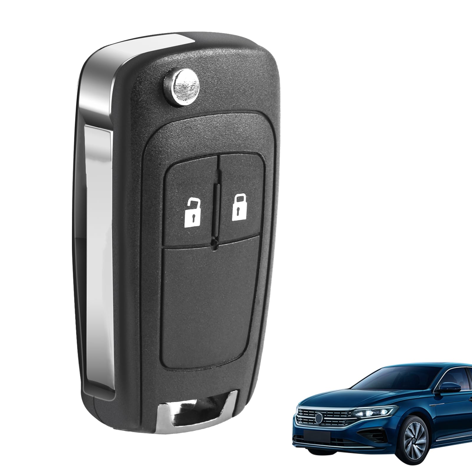 2 Tasten Autoschlüssel Gehäuse der Fernbedienung Auto Schlüssel hülle für Opel Chevrolet, Auto Schlüsselgehäuse, Flip Schlüsselgehäuse Shell, Autoschlüssel Cover Case von LANAFAY