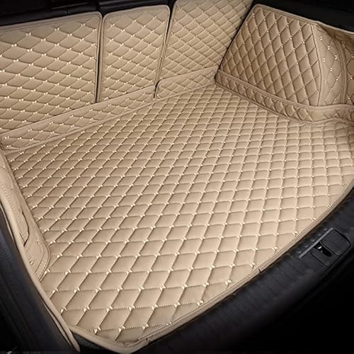 Auto Leder Kofferraummatte für Hyundai Tucson 2015-2020, Vollständige Abdeckung Leder Kofferraumwanne Wasserdichtes Kofferraumschutz Schutzmatte, C-Beige von LANAZU