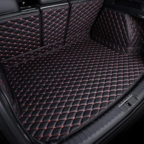 Auto Leder Kofferraummatte für Hyundai Tucson 2015-2020, Vollständige Abdeckung Leder Kofferraumwanne Wasserdichtes Kofferraumschutz Schutzmatte, D-BlackRed von LANAZU