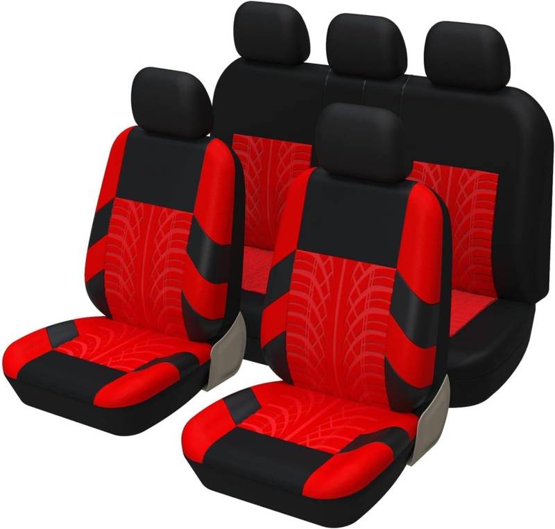 LANAZU Sitzbezüge Auto Set, für Alfa Romeo 4C 2018-2021 Auto-Schonbezüge Sitzschoner Autositzbezüge Schonbezüge Vordersitze und Rücksitze,C-Red von LANAZU