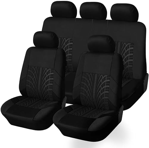 LANAZU Sitzbezüge Auto Set, für Audi A4 2007-2009 Auto-Schonbezüge Sitzschoner Autositzbezüge Schonbezüge Vordersitze und Rücksitze, E-Black von LANAZU