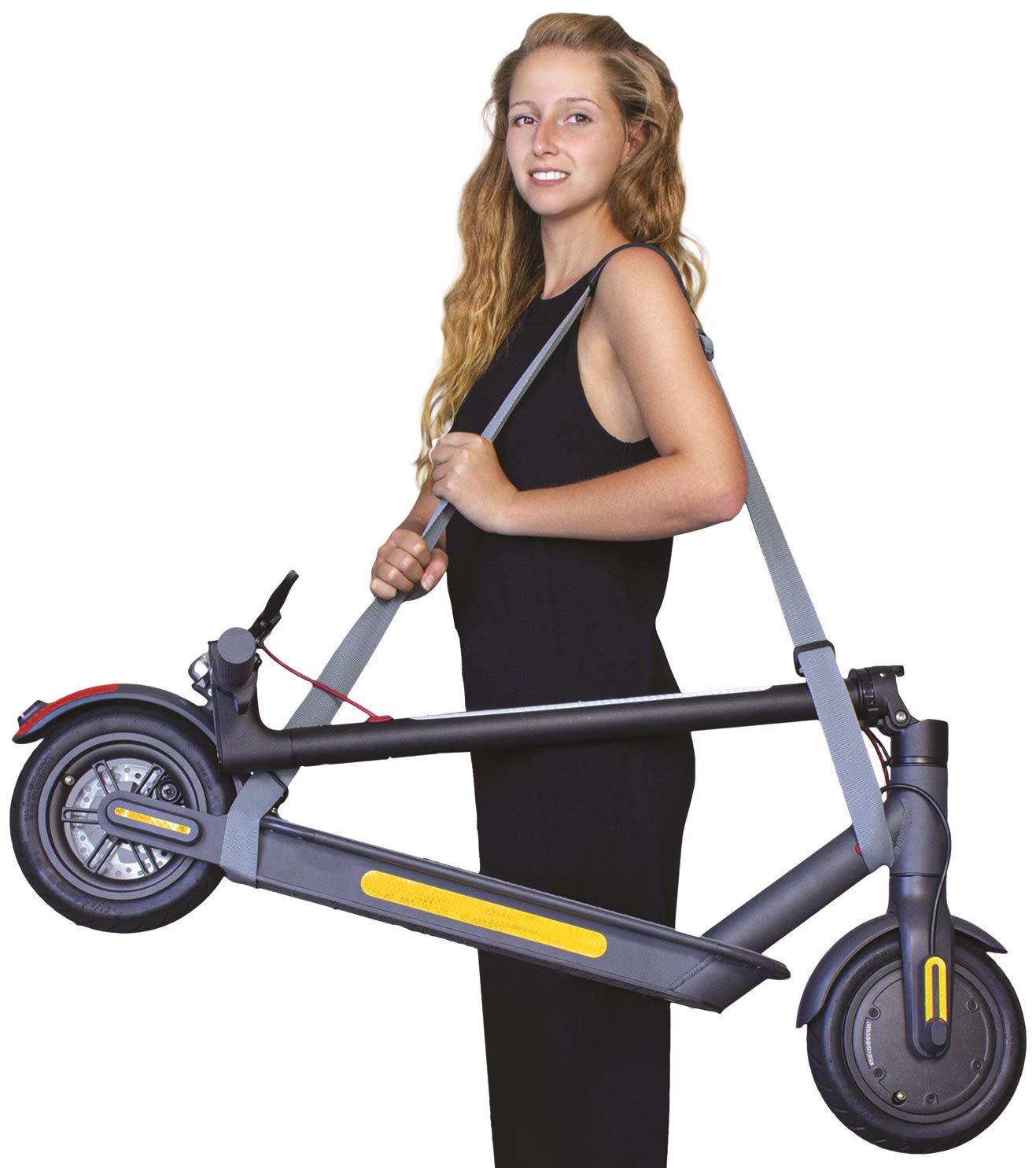 LANCO LI-0230 Universal Tragegurt für E-Scooter, E-Roller, Kinderbuggy - bis 40kg belastbar - variabel verstellbar, Grau/Schwarz von Lanco Automotive