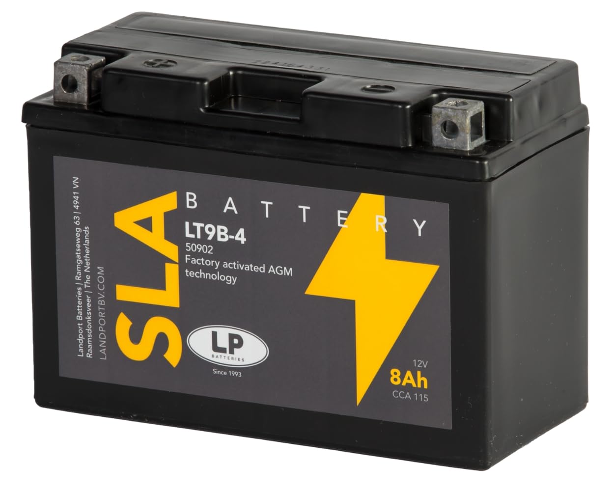 LANDPORT Batterie 12 V 8 Ah (LT9B-4) [wartungsfrei & versiegelt] kompatibel für Derbi, MBK, Yamaha von LANDPORT