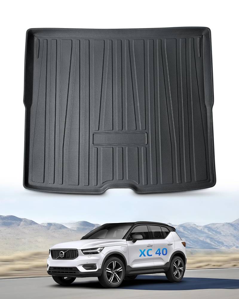 LANGBEAN Kofferraummatte für Volvo XC40 2024 2023 2022 2021 2020 2019 2018, Kofferraum Schutzmatte Hinten Original XC40 aus TPE mit Hohem Rand, Rutschfestes und Wasserdichtes von LANGBEAN