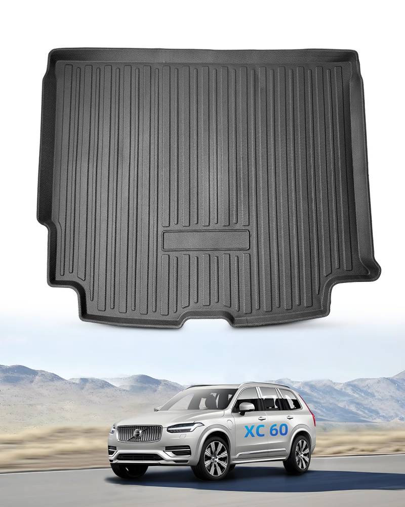 LANGBEAN Kofferraummatte für Volvo XC60 2024 2023 2022 2021 2020 2019 2018, Kofferraum Schutzmatte Hinten Original XC60 aus TPE mit Hohem Rand, Rutschfestes und Wasserdichtes von LANGBEAN