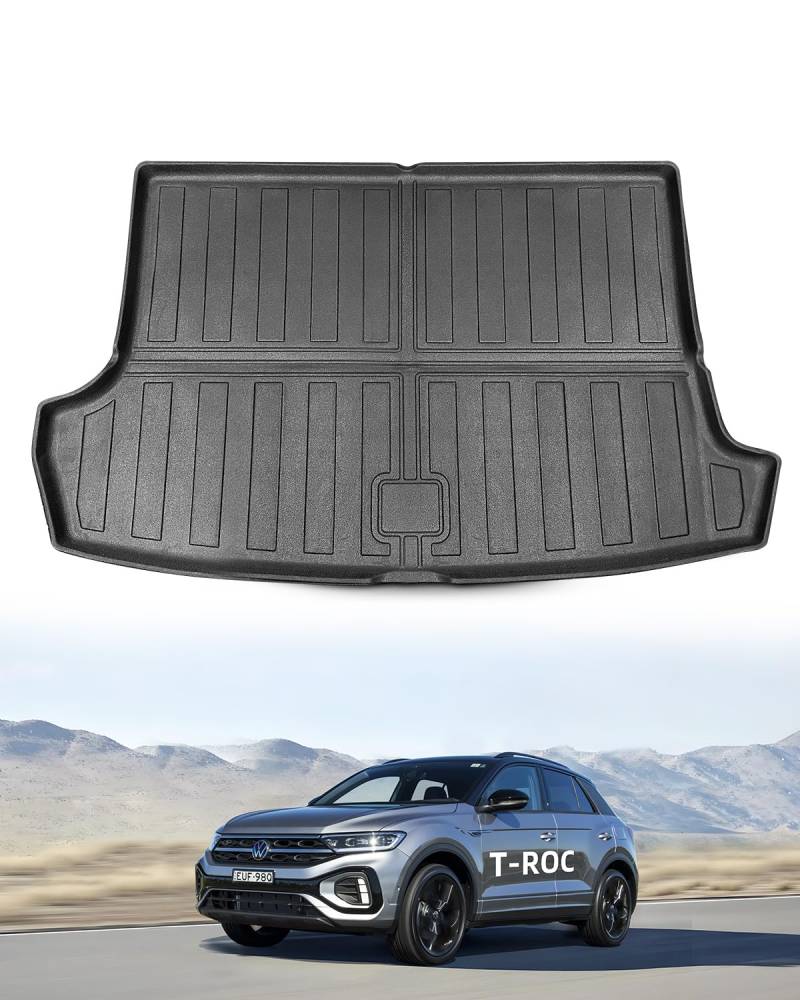 LANGBEAN Obere Kofferraummatte für VW T-ROC 2024 2023 2022 2021 2020 2019 2018, Kofferraum Schutzmatte Hinten Original T-ROC aus TPE mit Hohem Rand, Rutschfestes und Wasserdichtes von LANGBEAN