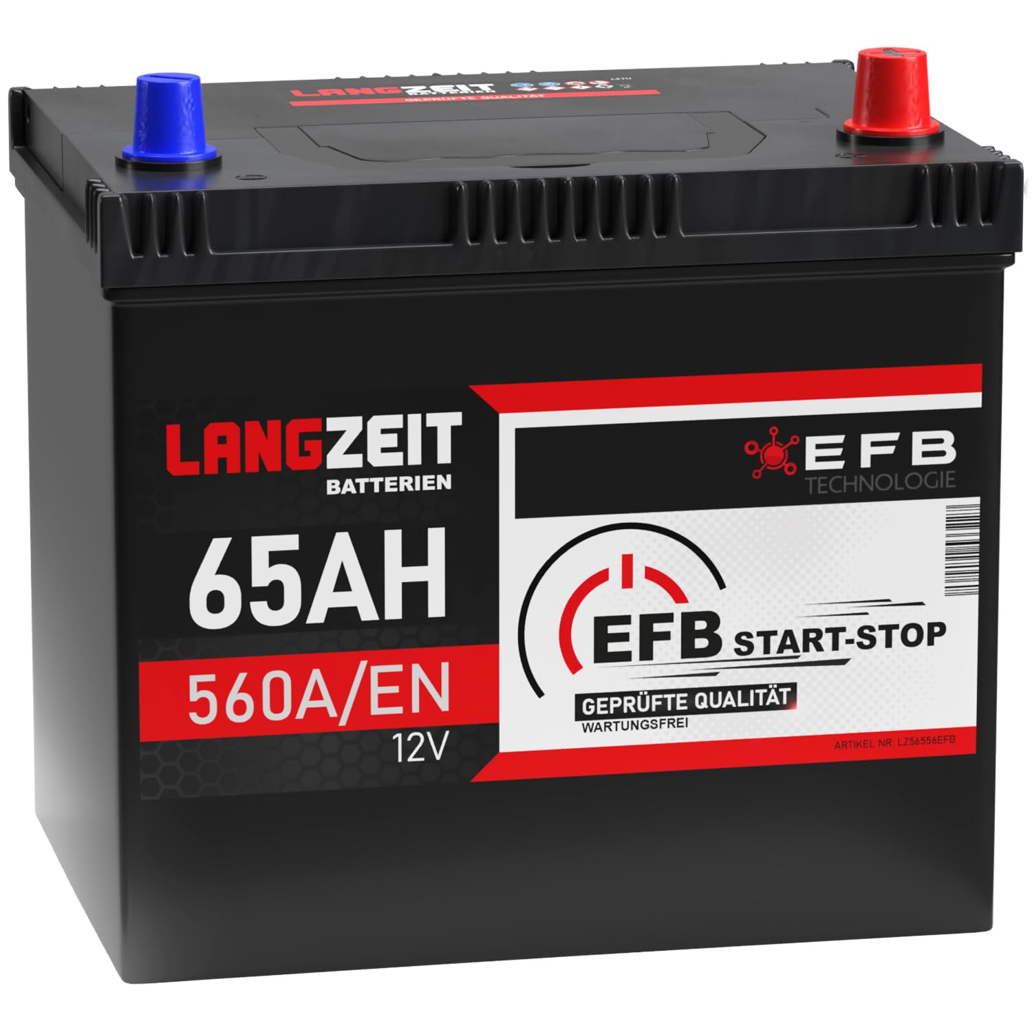 LANGZEIT ASIA EFB Batterie 65Ah 12V 560A/EN Autobatterie Starterbatterie Start Stop von LANGZEIT Batterien