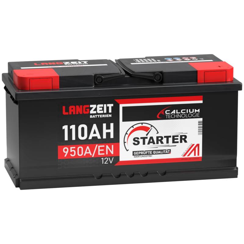 LANGZEIT Autobatterie 110AH 12V 950A/EN Starterbatterie +30% mehr Leistung ersetzt Batterie 100Ah 105Ah von LANGZEIT Batterien