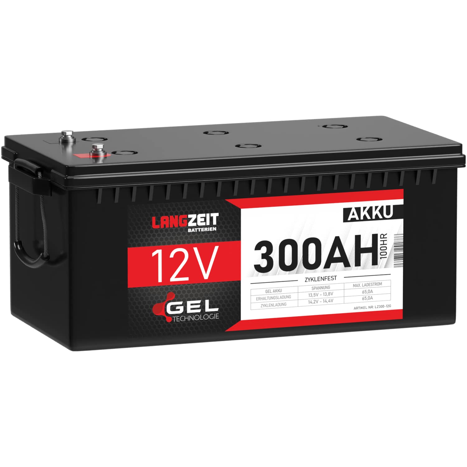 LANGZEIT Blei-Akku 12V 300Ah GEL Akku Profi Blei-Batterie Wohnmobil Batterie Bootsbatterie Solarbatterie ersetzt 260Ah 280Ah von LANGZEIT Batterien