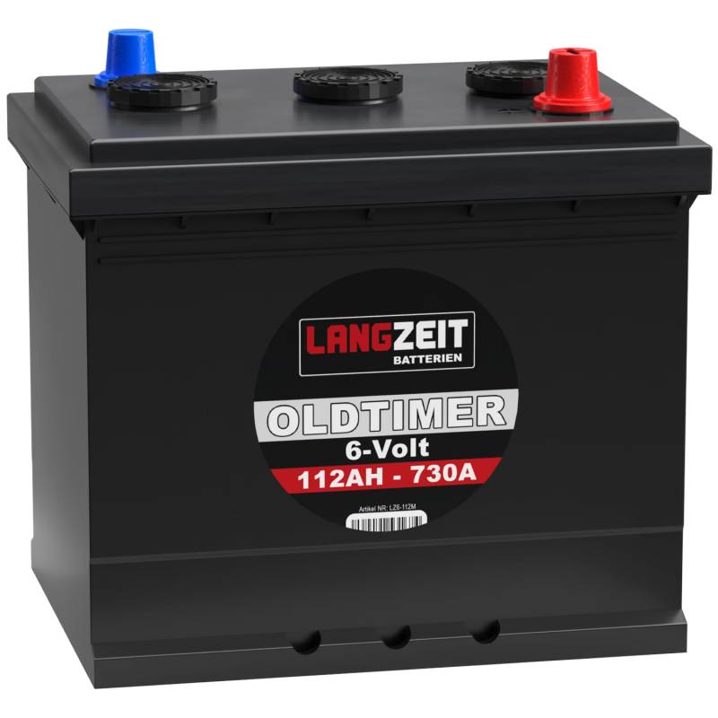 LANGZEIT Oldtimer Batterie 6V 112Ah Autobatterie Starterbatterie 6-Volt von LANGZEIT Batterien