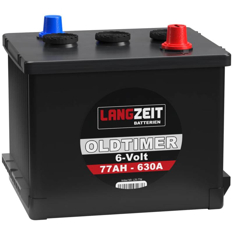 LANGZEIT Oldtimer Batterie 6V 77Ah Autobatterie Starterbatterie 6-Volt von LANGZEIT Batterien