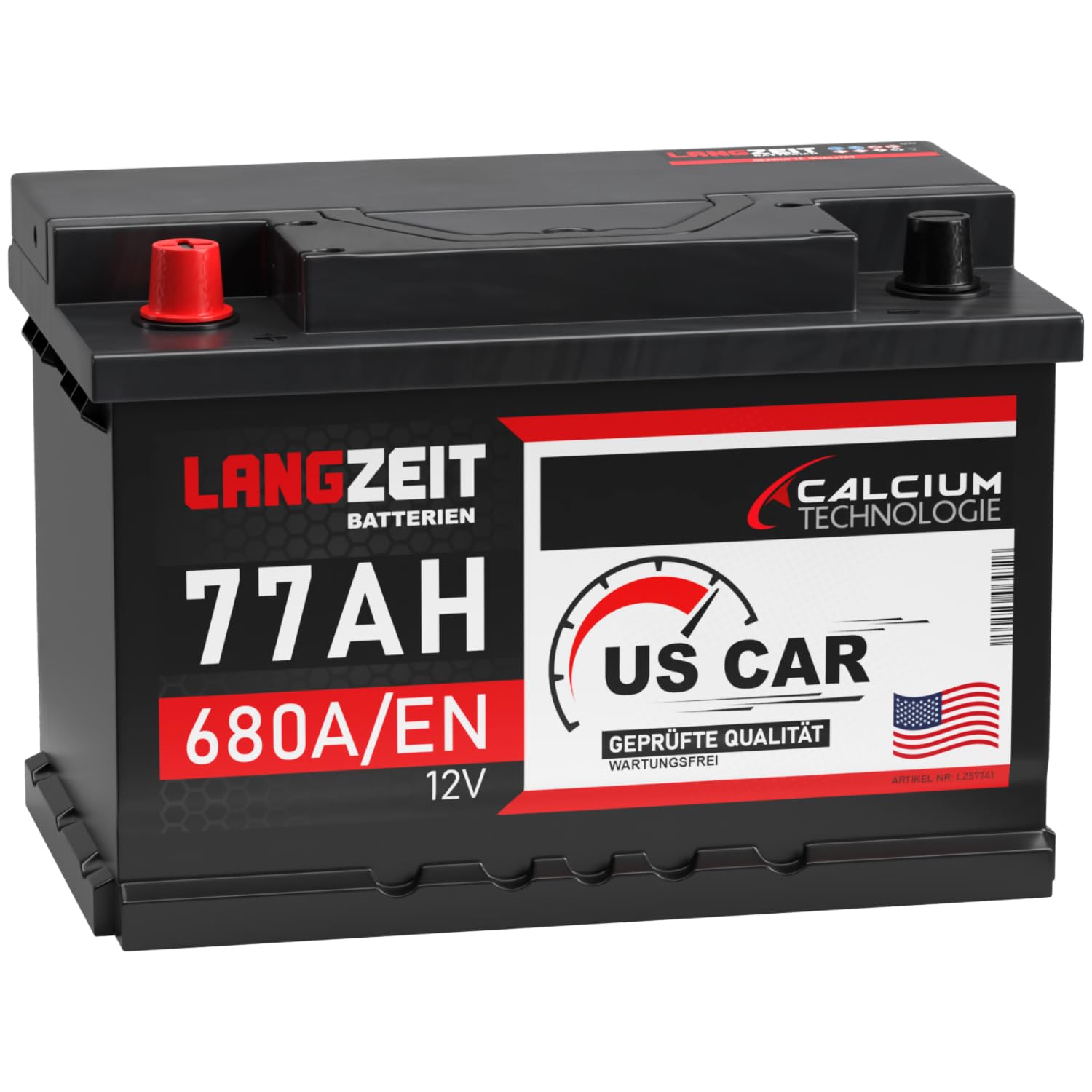 LANGZEIT US Autobatterie 77Ah 12V USA Batterie US Car Batterie 75Ah 80Ah Starterbatterie Gewinde Pole von LANGZEIT Batterien