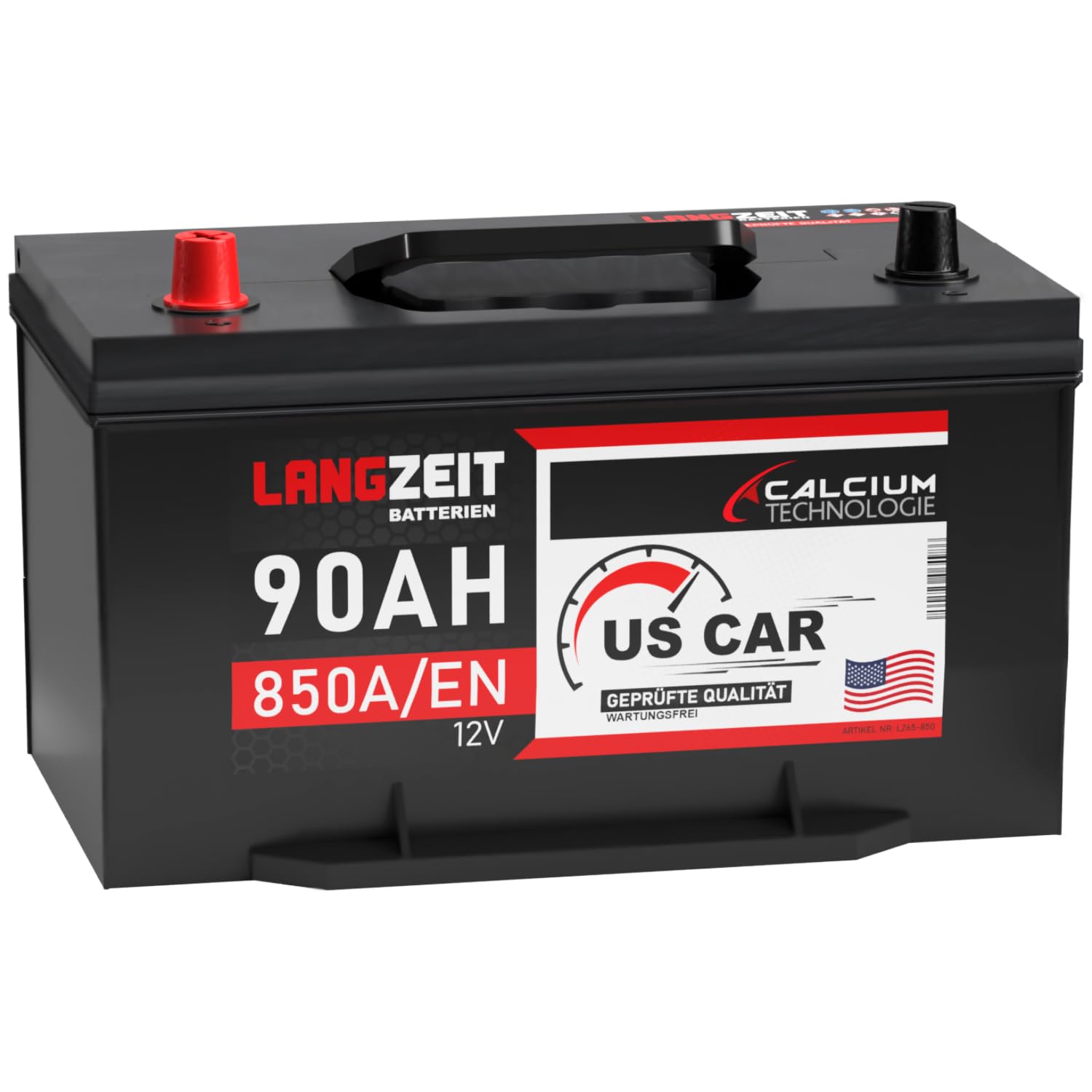 LANGZEIT US Autobatterie 90Ah 12V USA Batterie US Car Batterie 850A/EN 88Ah 85Ah Starterbatterie Gewinde Pole von LANGZEIT Batterien