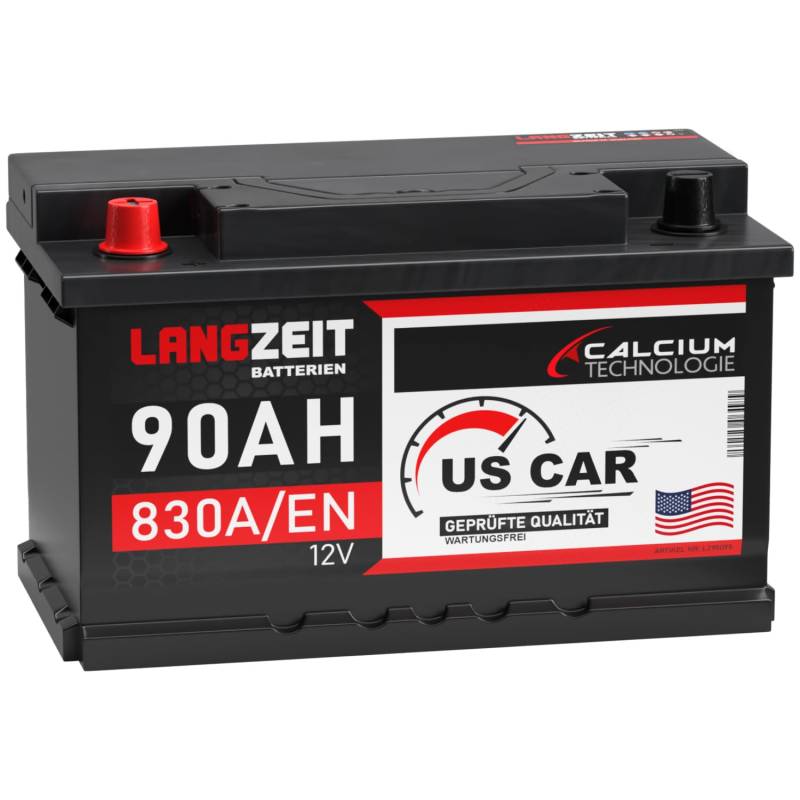 LANGZEIT US Autobatterie 90Ah 12V USA Batterie US Car Batterie 88Ah 85Ah Starterbatterie Gewinde Pole von LANGZEIT Batterien