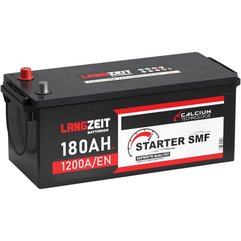 Langzeit LKW Batterie 12V 180Ah 1200A/EN SMF Batterie verschlossen Starterbatterie Schlepper Traktor statt 155ah 170Ah von LANGZEIT Batterien