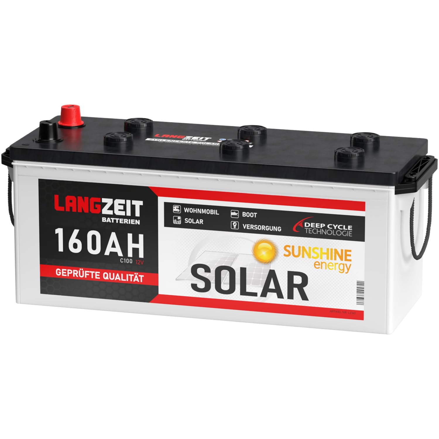 Solarbatterie 160Ah 12V Wohnmobil Boot Wohnwagen Camping Schiff Batterie Solar von LANGZEIT Batterien