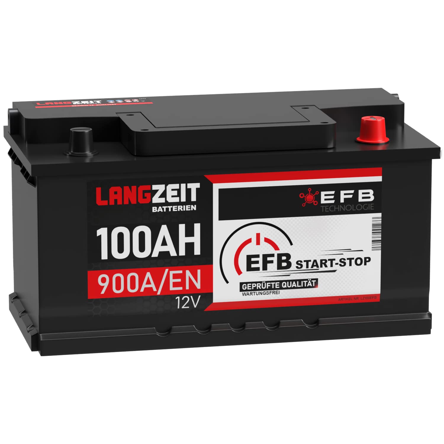 LANGZEIT Autobatterie EFB Batterie Start-Stop Starterbatterie (100Ah 12V) von LANGZEIT