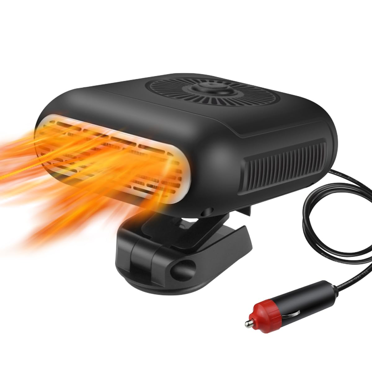 Autoheizung 12V Portable, Anti-Beschlag Auto-Heizung Windschutzscheibe Defroster, tragbarer 2-in-1-Auto-Heizung & Kühlung, 360° Drehbar Entfroster Auto Heizlüfter mit Zigarettenanzünder Stecker von LANKOER