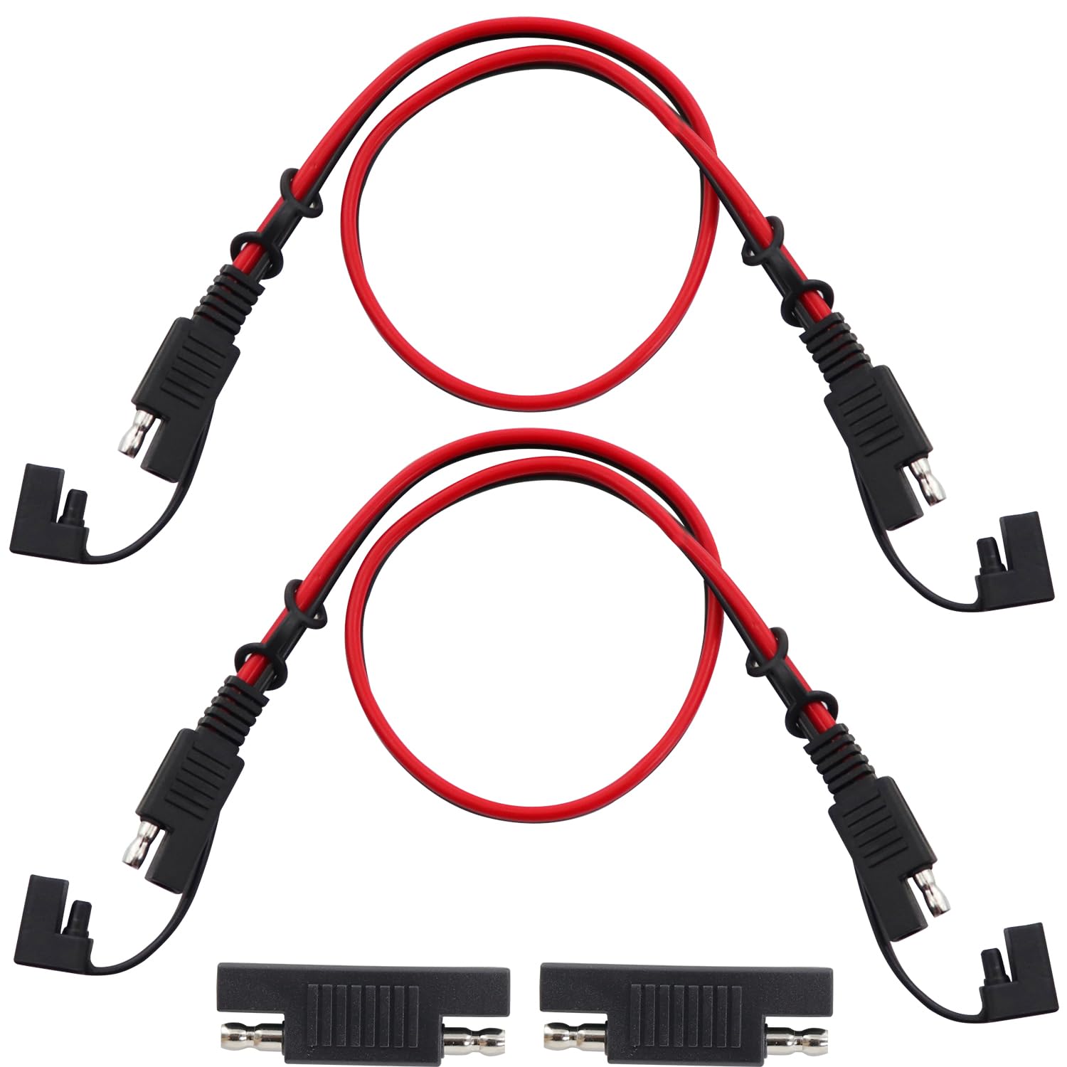 LANMINGLEL SAE zu SAE Verlängerungskabel,14AWG SAE Anschlusskabel mit SAE-Polaritätsumkehradapter für Automotive, RV, Motorrad Autos Traktor (2-Pack) von LANMINGLEL