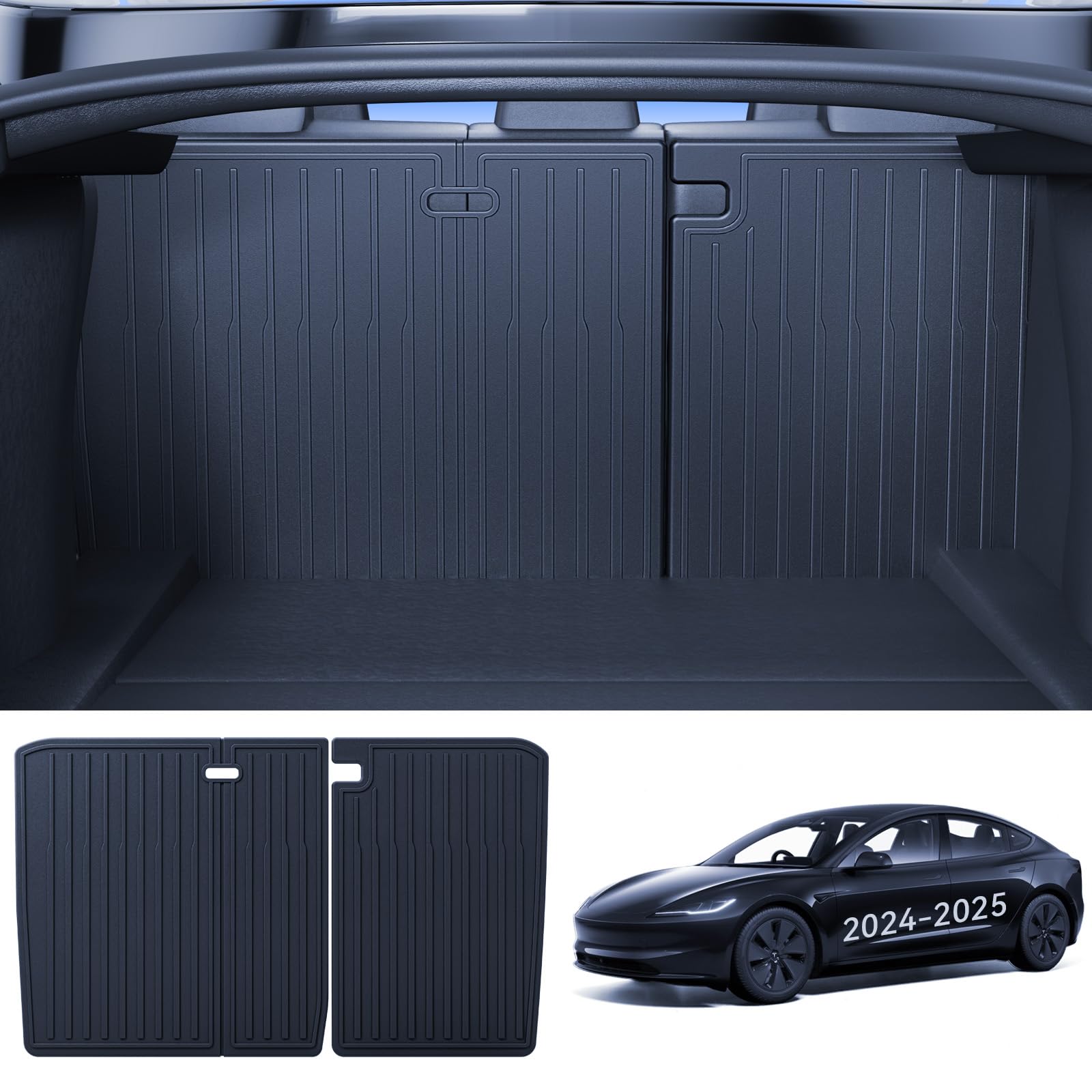 LANTU Zweite Sitzreihe Rückenbezug für Tesla Model 3 2024-2025 Allwetter TPE Sitzschutz Wasserdicht und rutschfest Rear Seat Cover Tesla Model 3 Highland Zubehör von LANTU