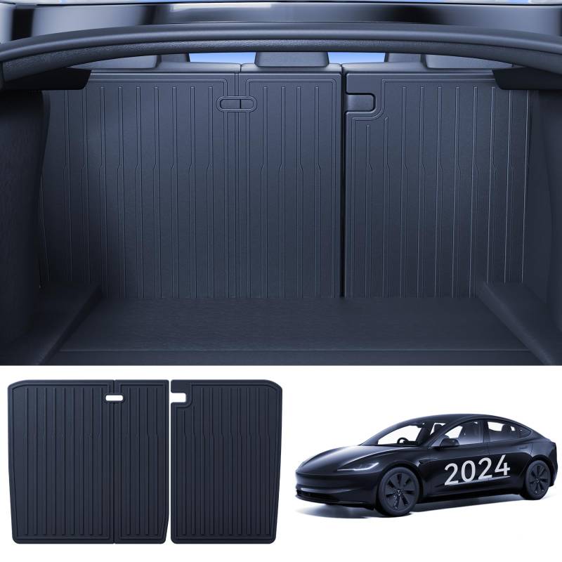 LANTU Zweite Sitzreihe Rückenbezug für Tesla Model 3 2024 Allwetter TPE Sitzschutz Wasserdicht und rutschfest Rear Seat Cover Tesla Model 3 2024 Highland Zubehör von LANTU