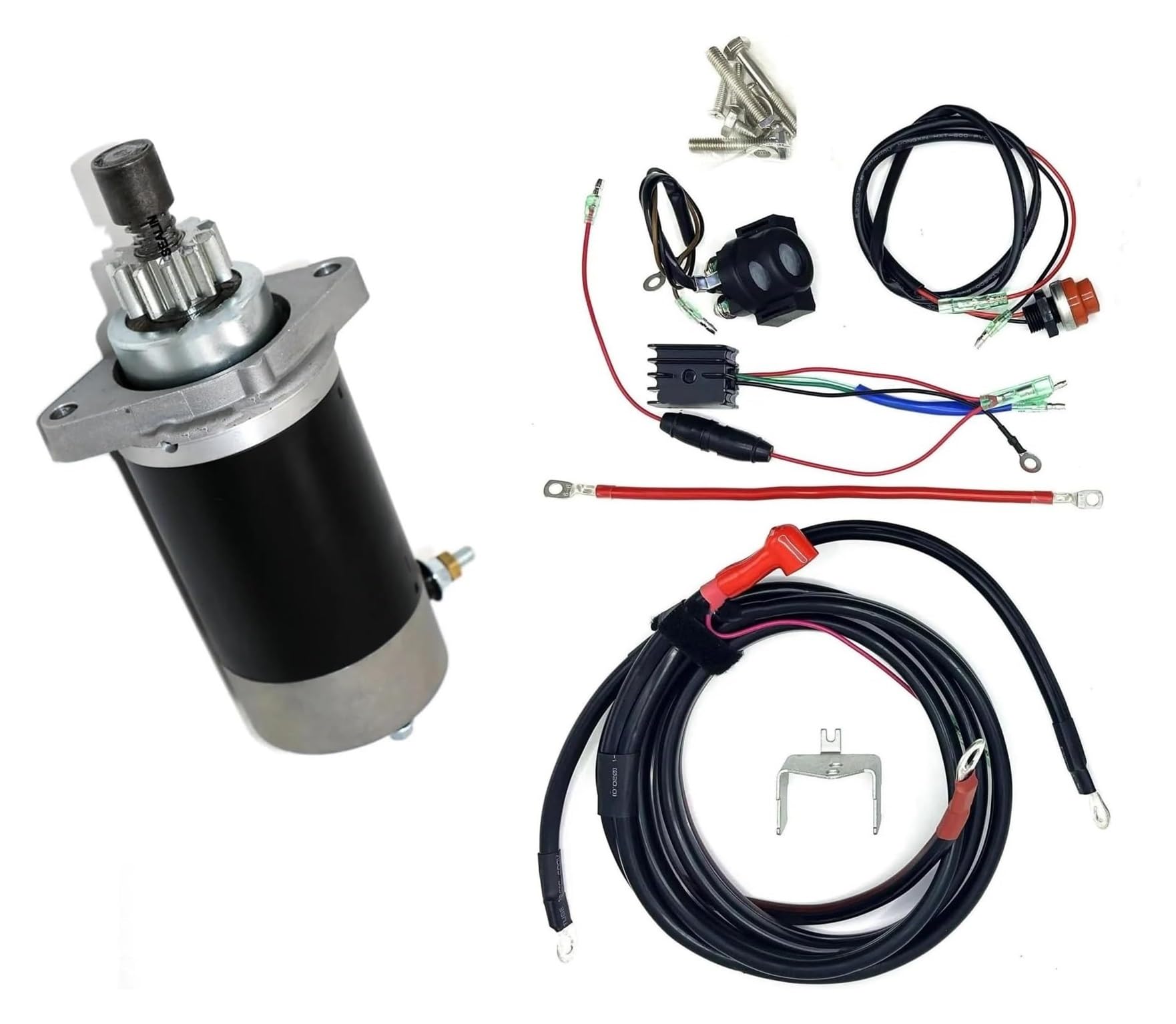 Anlasser Starter Für Außenbordmotor 4 Hub 9,9 HP F9.9JMH 6AUK Mit Starter Gleichrichter Relais Batterie Kabel Starten Bottum Starten Kit von LAPPGNGFYA