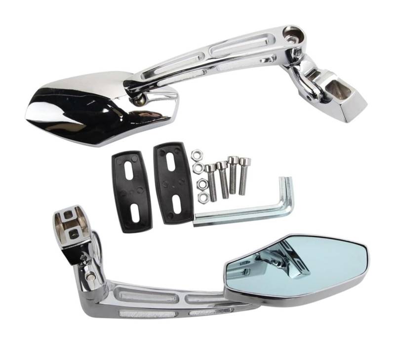 Für Y&amaha Für YZF R1 1998-2012 Für YZF R6 1999-2012 Motorrad Rearview Außenspiegel Motorrad Spiegel Rückspiegel Motorrad Rückspiegel(Chrom) von LAPPGNGFYA