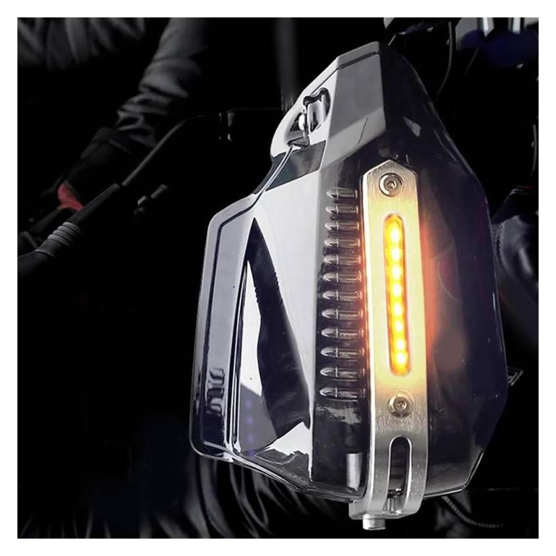 LAPPGNGFYA Motorrad Handschutz Für FO&RZA 300 2019 Für Super Cub Cbf 600 Fmx 650 Cb600F Sh 125I Motorrad Handschutz Schutz Windschutzscheibe Mit Licht(Black-amber Light) von LAPPGNGFYA