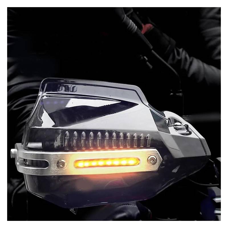 LAPPGNGFYA Motorrad Handschutz Für Kawa&saki 636 Z 750 Er6N Vn800 Zzr 400 Vn 800 Zx10R 2016 Z800 Motorrad Lenker Griff Protector Mit Licht(Black-amber Light) von LAPPGNGFYA