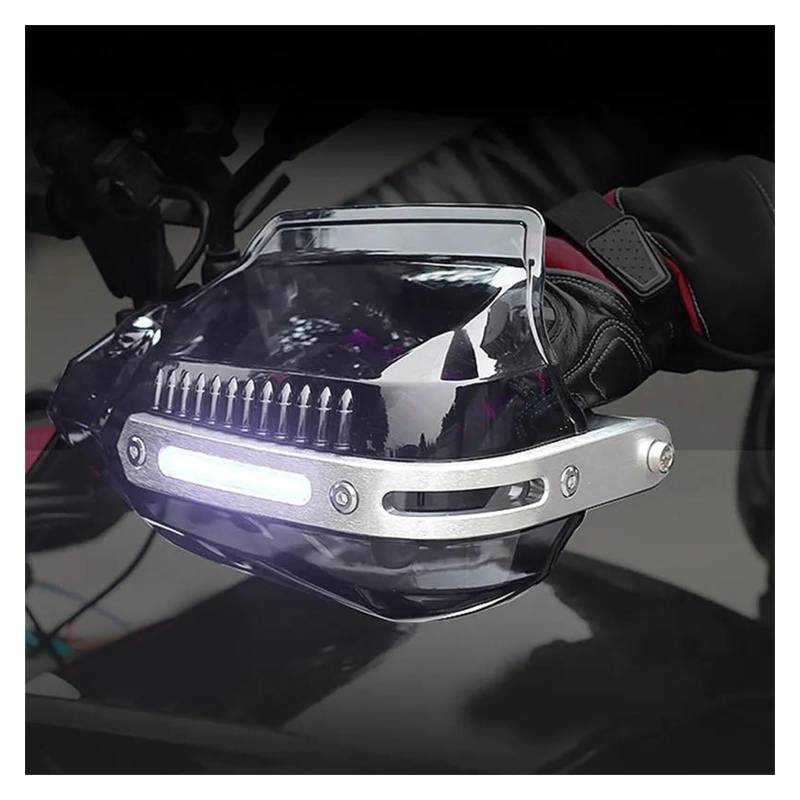 LAPPGNGFYA Motorrad Handschutz Für Y&amaha Für Raptor 660 Mt10 R1 2003 Yz 125 Xjr 1200 Yzf 250 Fz6 Für Banshee Motorrad Lenker Schutz Mit Licht(Black-white Light) von LAPPGNGFYA