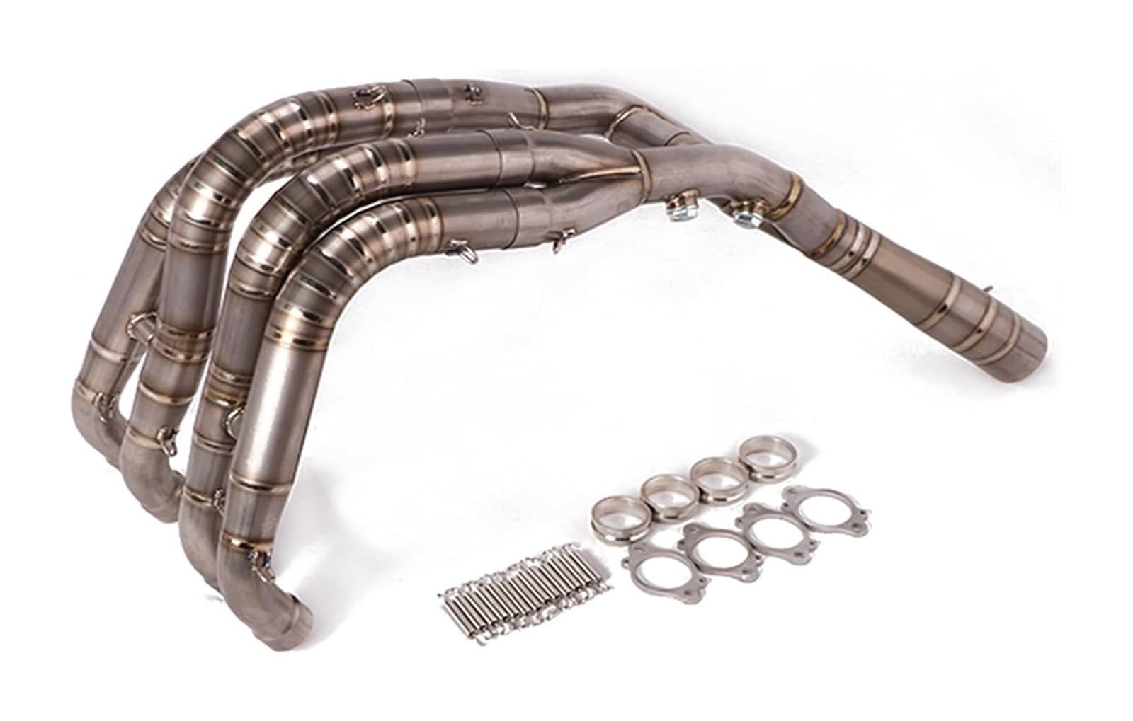 Motorrad-Endschalldämpfer Für B&MW S1000RR 2020 2019 Titanlegierung Auspuff Escape Full System Front Mid Link Pipe Slip On Connect Original 58MM Nonuin(Stainless Steel) von LAPPGNGFYA