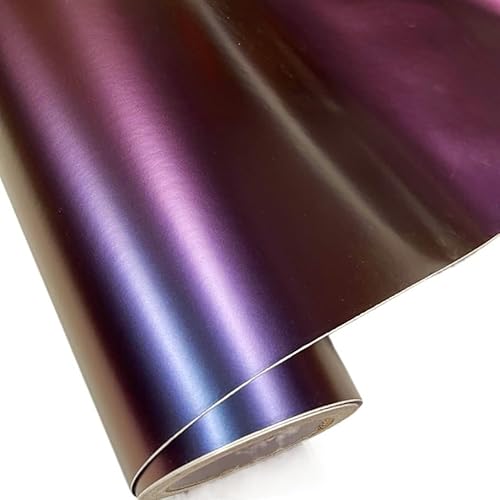 Autofolie Blau Grün Lila Auto Chamäleon Wrap Auto Carbon Faser Wrapping Film Fahrzeug Ändern Farbe Aufkleber Tönung Vinyl Luft Blase Frei Auto Folie ( Color : Plain purple blue , Size : 10CM X 152CM ) von LAPooh