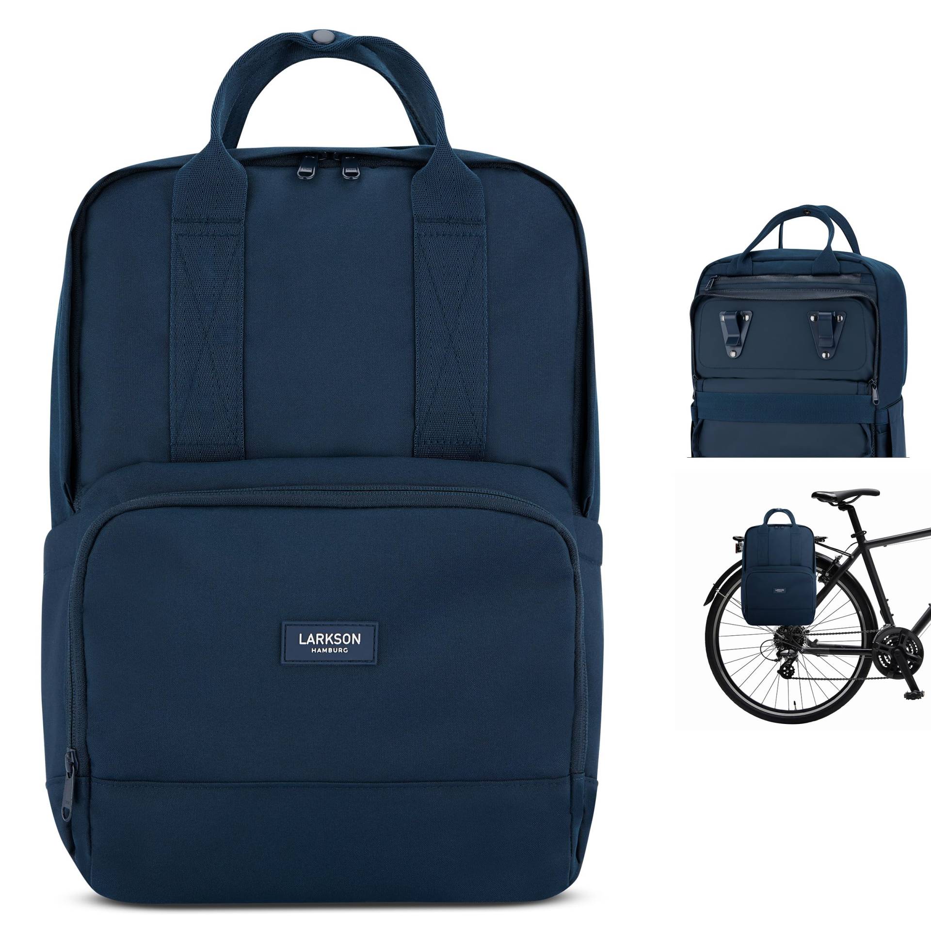 LARKSON Fahrradtaschen für Gepäckträger Damen & Herren Blau - No 6 Bike - 2 in 1 Fahrrad Tasche Rucksack & Gepäckträgertasche Hinten - Wasserabweisend von LARKSON